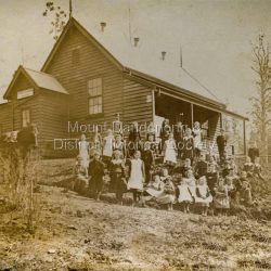 Pupils of Mount Dandenong Primary School outside the Teacher's Residence.