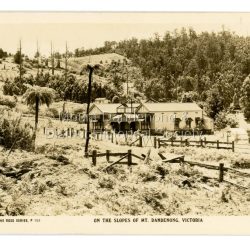 Kia-Ora guest house The Rose Series P. 158 showing the Kia-Ora Guesthouse built by George Barber in 1912 with cleared slopes in the background.