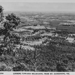 Rose Series postcard # 2794 with a view towards Melbourne.