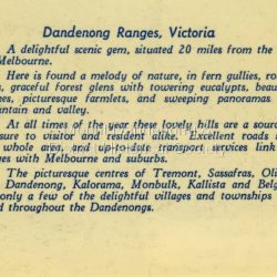 Dandenong Ranges Victoria fold out postcard