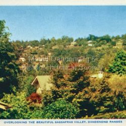 Overlooking the beautiful Sassafras valley Dandenong Ranges Victoria fold out postcard