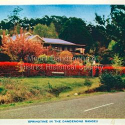 Dandenong Ranges Victoria fold out postcard. Kalorama Chalet