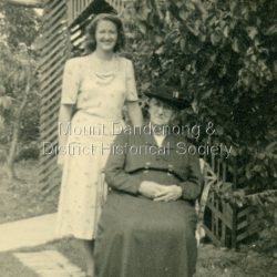 Seated is 'Aunt Selina', Lena Green's mother with her granddaughter. July 1949: To Dear Iris and Ted, from Aunt Selina. July 1949