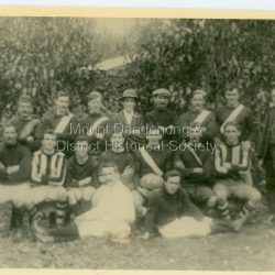 Posed photograph of Olinda Football Team 1909. Olinda Footballers
