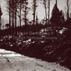 A snow covered road at Olinda.
