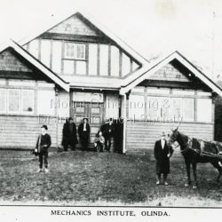 Built with a Council loan and local labour, the Mechanics Institute Hall was opened in 1913.