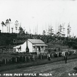 A view across the road to the Mission Hall from the Olinda Post Office.